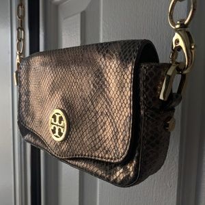 Tory Burch Metallic Snake Shoulder Clutch